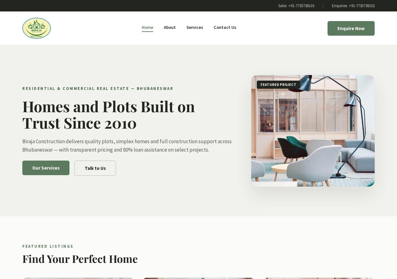 Biraja Real Estate website