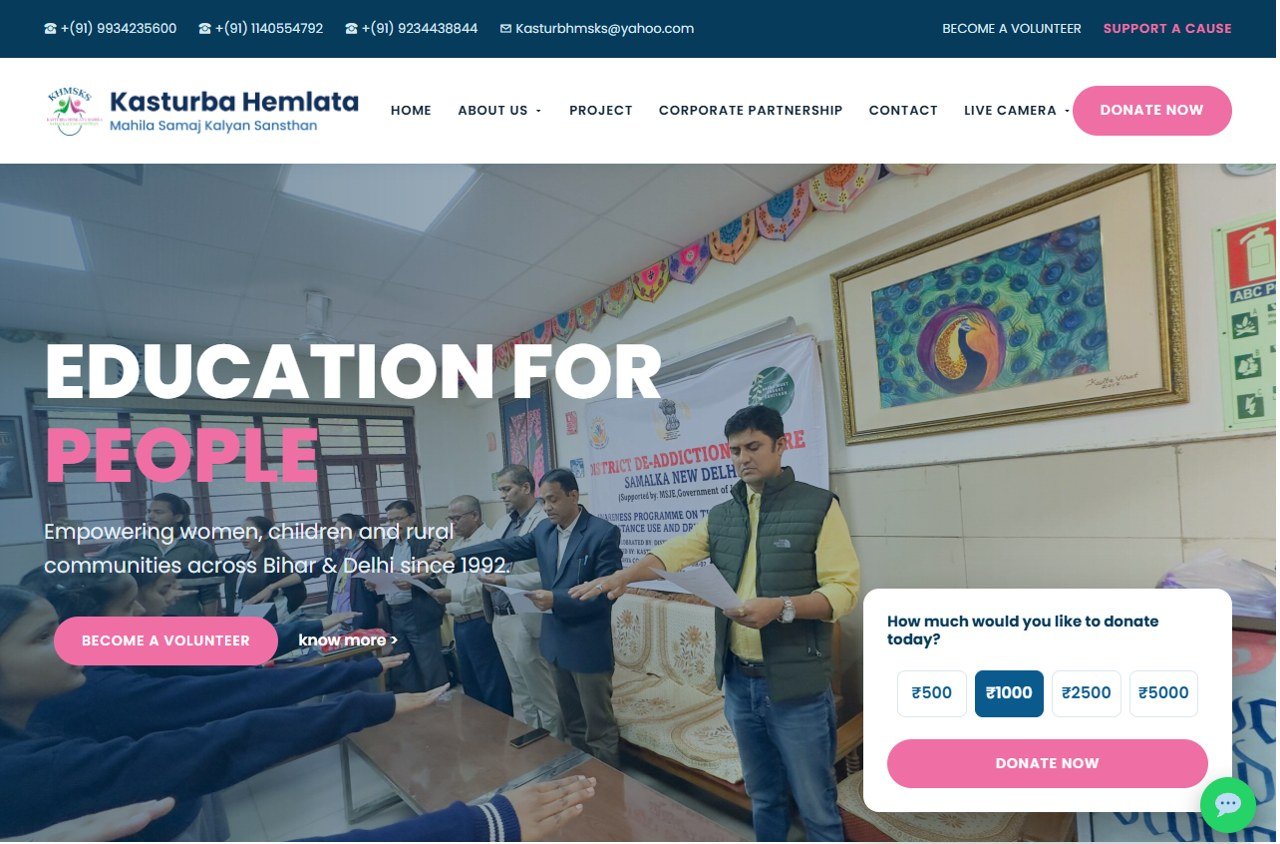 Kasturba Hemlata NGO website